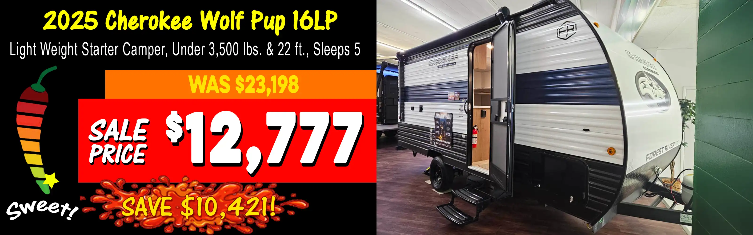 2025 Cherokee Wolf Pup 16LP Light Weight Camper